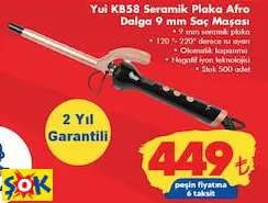 YUİ KB58 SERAMİK PLAKA AFRO DALGA 9 MM SAÇ MAŞASI YUİ KB58 SERAMİK PLAKA AFRO DALGA 9 MM SAÇ MAŞASI
